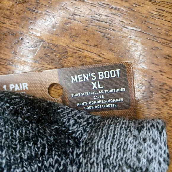 Carhartt Men's Gray and Black Cold Weather Boot Socks 2 Pairs - Picture 2 of 6